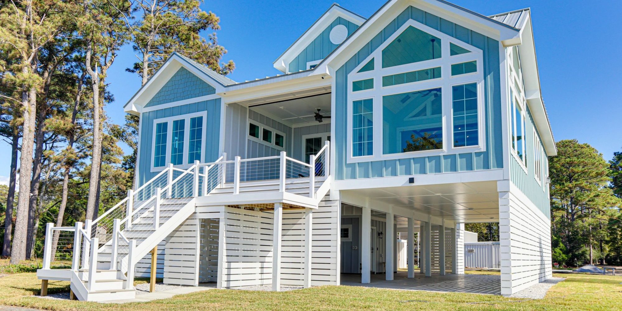 A custom home built by Blue Green Construction on the Crystal Coast