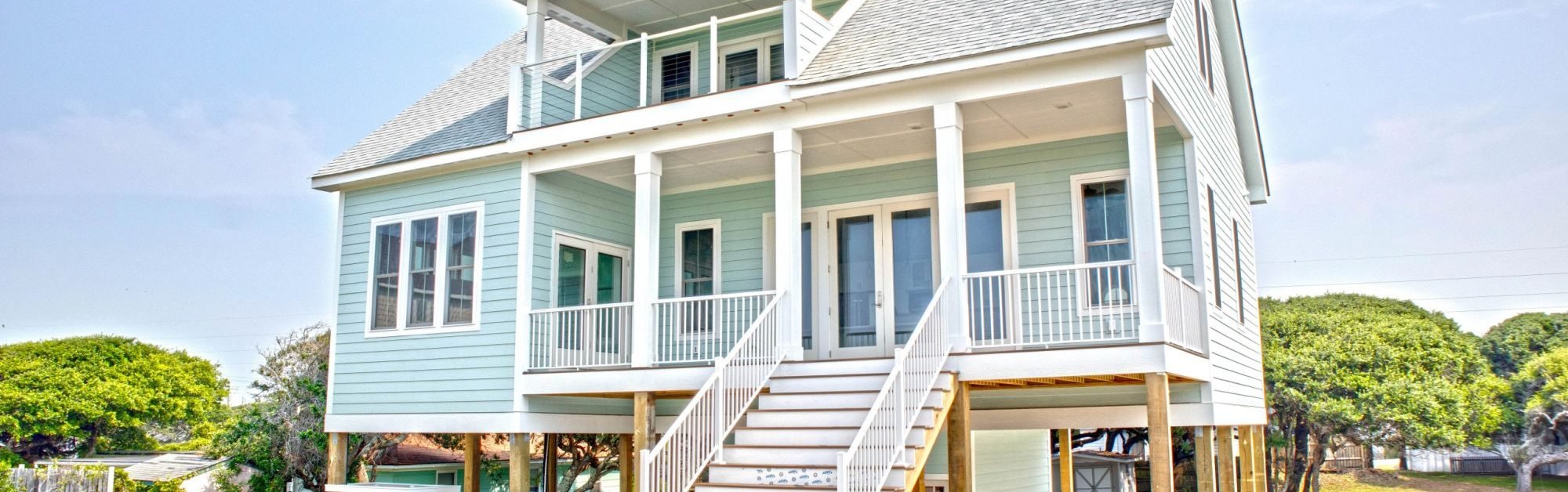 An oceanfront home at Salter Path built by Blue Green Construction